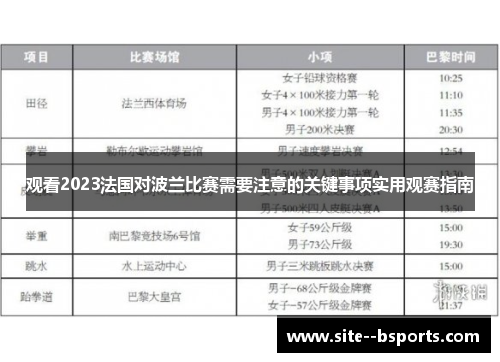 观看2023法国对波兰比赛需要注意的关键事项实用观赛指南